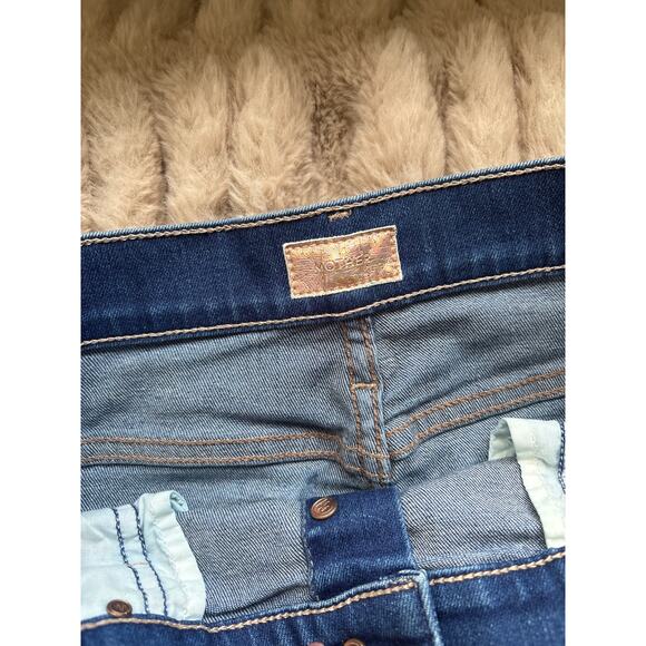 MOTHER High Waist Denim Skirt Size 27 Button Front Mini Blue Moon Wash - Picture 5 of 9